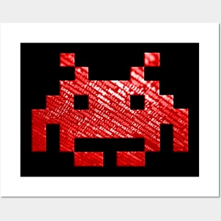 Code-Invader (Red) Posters and Art